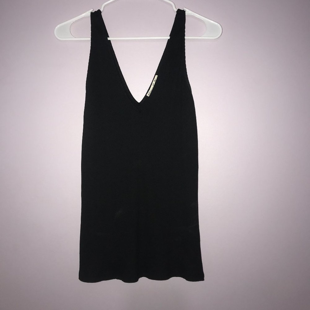 Plain Black V-Neck Tank